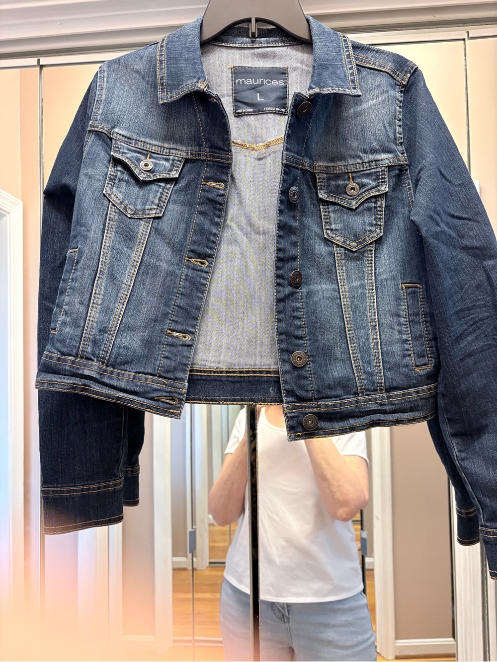 Maurices Dark Blue Denim Jean Jacket for Women